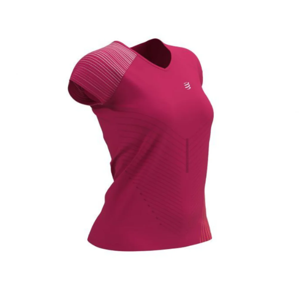 Áo chạy bộ Nữ Compessport Performance SS Tshirt - Hồng (Jazzy/Bird)