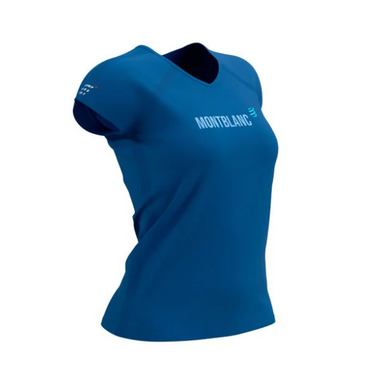 Áo chạy bộ Nữ Compressport Training SS Tshirt - Mont Blanc 2021: Blue