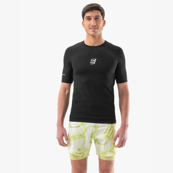 Áo chạy Trail Nam Compressport Trail Racing SS Tshirt - Đen (Black)