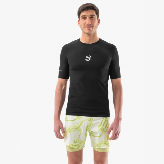 Áo chạy Trail Nam Compressport Trail Racing SS Tshirt - Đen (Black)