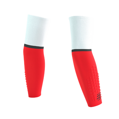 Băng bảo vệ ống tay Compressport Unisex's Arm Force Ultralight - Trắng/Đỏ (White/Fluo Red)