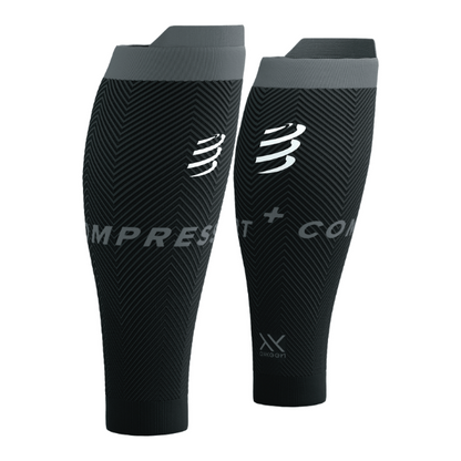 Băng bảo vệ bắp chân Compressport Calf Sleeves R2 Oxygen - Đen (Black/Steel Grey)