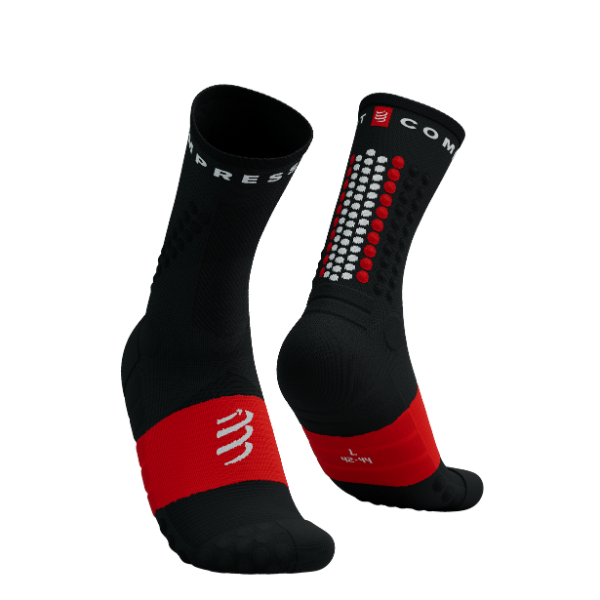 Tất chạy Trail Compressport Ultra Trail Socks v2.0 - Đen/Đỏ (Black/Red)