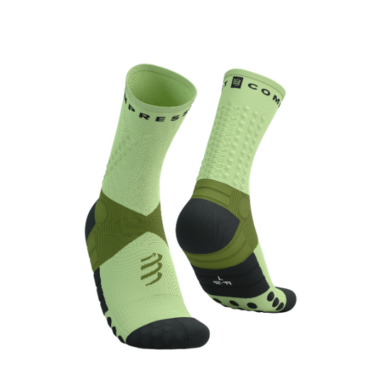 Tất chạy Trail Compressport Ultra Trail Socks - Xanh (Woodbine/Shadown Lime)