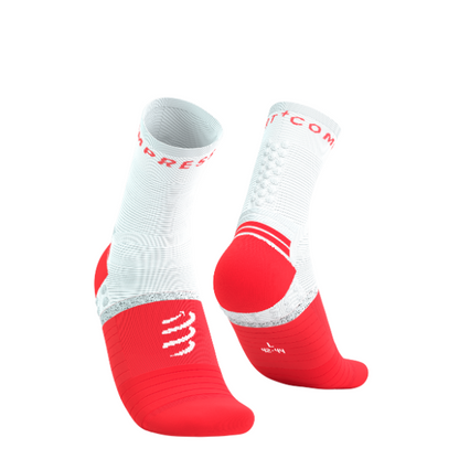 Tất chạy bộ Compressport Pro Marathon Socks v2.0 - Đỏ/Trắng (Fluo Red/White)