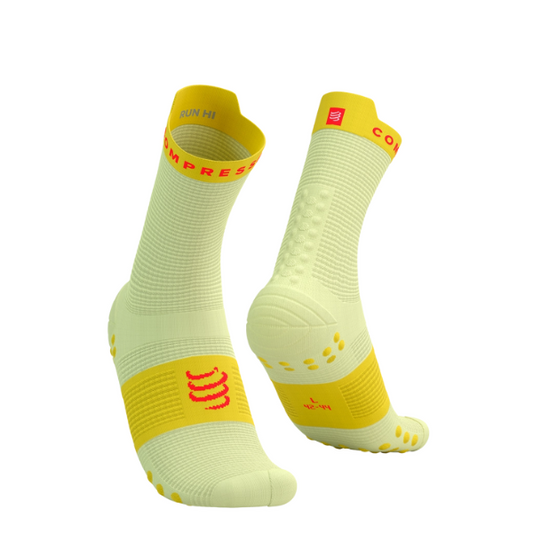 Tất chạy bộ Compressport Pro Racing Socks v4.0 Run High - Vàng/Đỏ (Yellow/Fluo Red)