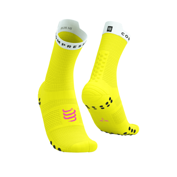 Compressport Pro Racing Socks v4.0 Run High - Safe Yellow/White