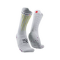 Tất chạy bộ Compressport Aero Socks - Trắng (White/Safe Yellow/Neo Pink)