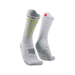 Compressport Aero Socks - White/Safe Yellow/Neo Pink