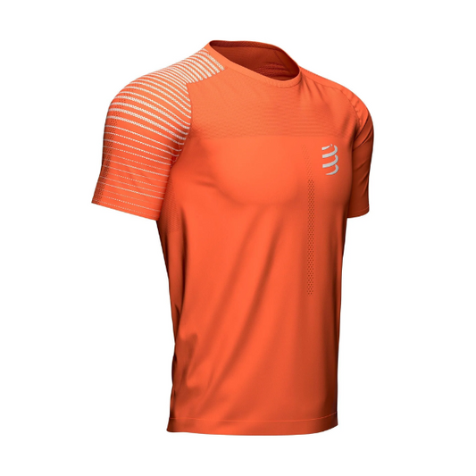 Áo chạy bộ Nam Compressport Performance SS Tshirt M - Cam (Orangeade/Fjord)