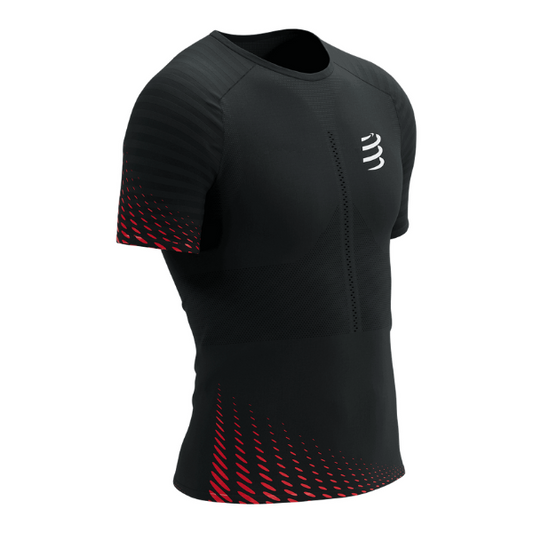 Áo chạy bộ Nam Compressport Racing SS Tshirt - Đen (Black)