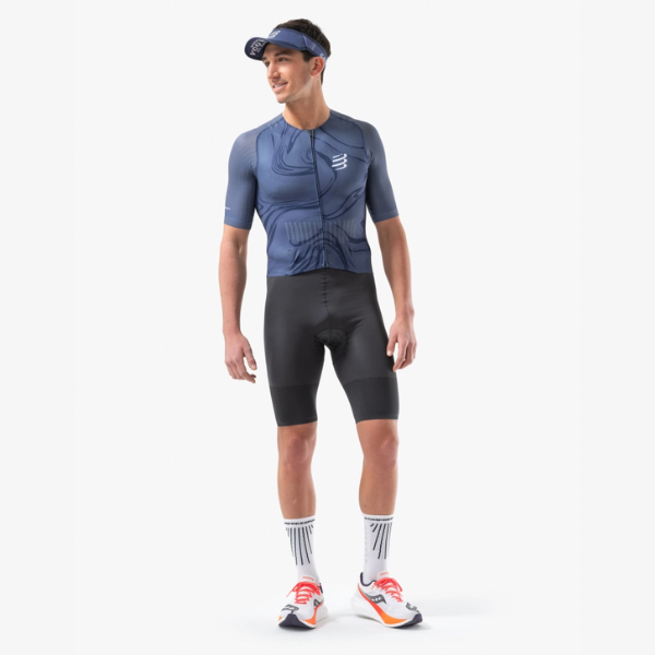 Đồ ba môn Nam Compressport Aero SS Trisuit - Xanh (Indigo Print)