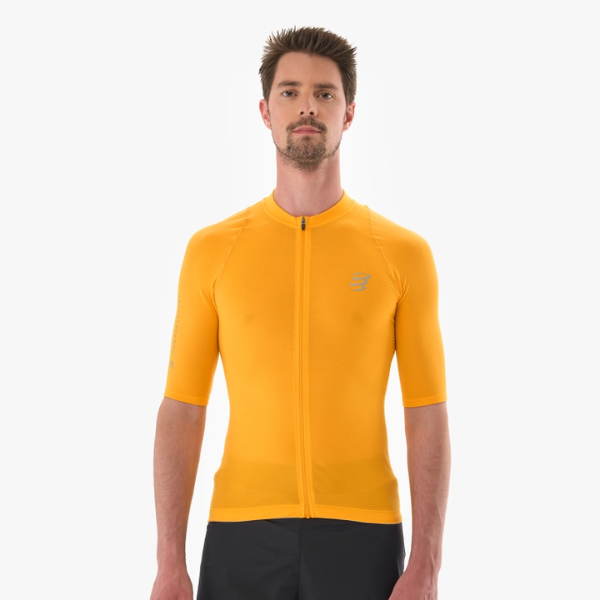Áo chạy Trail Nam Compressport Trail Racing Postural SS Top - Vàng (Saffron)