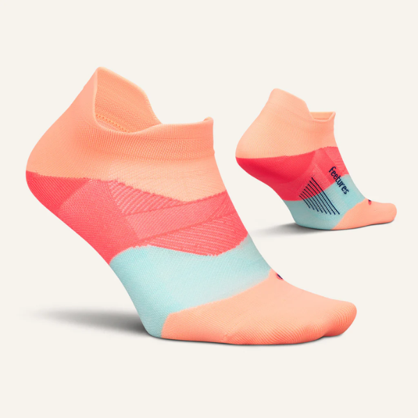 Tất chạy bộ Feetures Elite Ultra Light No Show Tab - Hồng (Vibrant Reef)