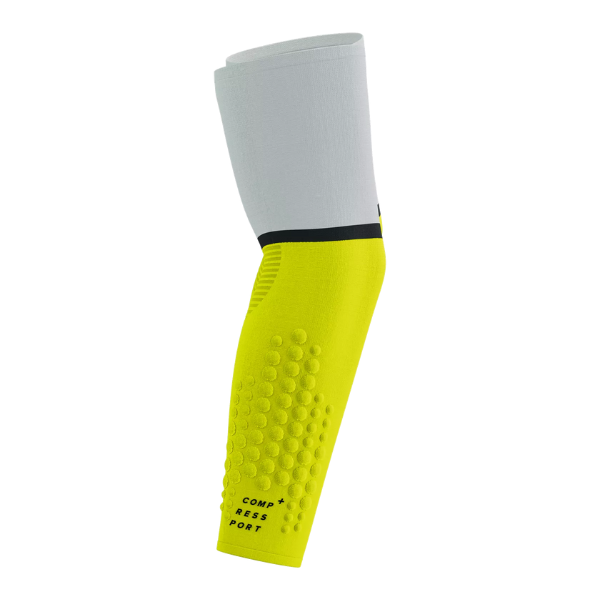 Compressport Unisex's Arm Force Ultralight - White/Safe Yellow