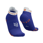 Compressport Unisex's Pro Racing Socks v4.0 Run Low - Dazz Blue/White