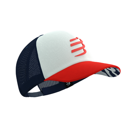 Mũ chạy bộ Compressport Trucker Cap - Sugar/Blues