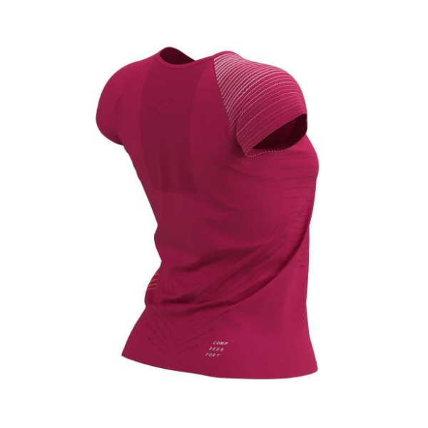 Áo chạy bộ Nữ Compessport Performance SS Tshirt - Hồng (Jazzy/Bird)