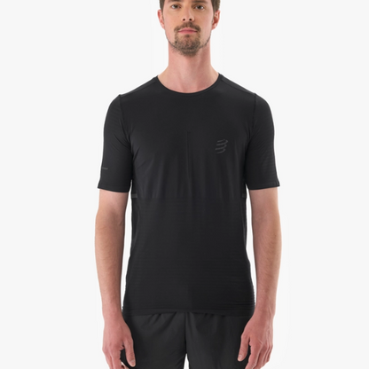 Áo chạy bộ Nam Compressport Pro Racing SS Tshirt - Đen (Black)