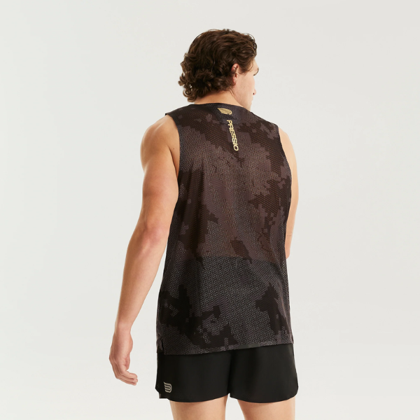 Áo chạy bộ Nam Pressio Elite S/S Top - Đen Camo (Black Camo)