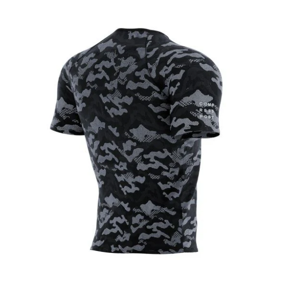 Áo chạy bộ Nam Compressport Training SS Tshirt - Camo Black