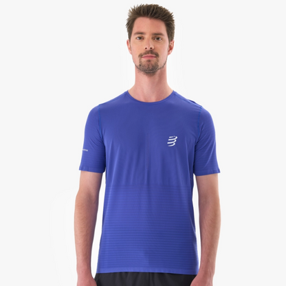 Áo chạy bộ Nam Compressport Pro Racing SS Tshirt - Xanh (Dazz Blue)