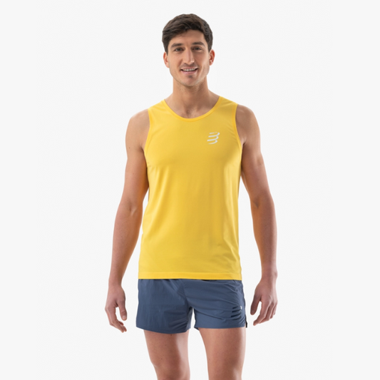 Áo chạy bộ Nam Compressport Performance Singlet - Vàng (Yellow)