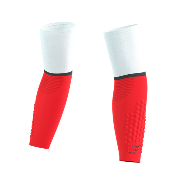 Băng bảo vệ ống tay Compressport Unisex's Arm Force Ultralight - Trắng/Đỏ (White/Fluo Red)