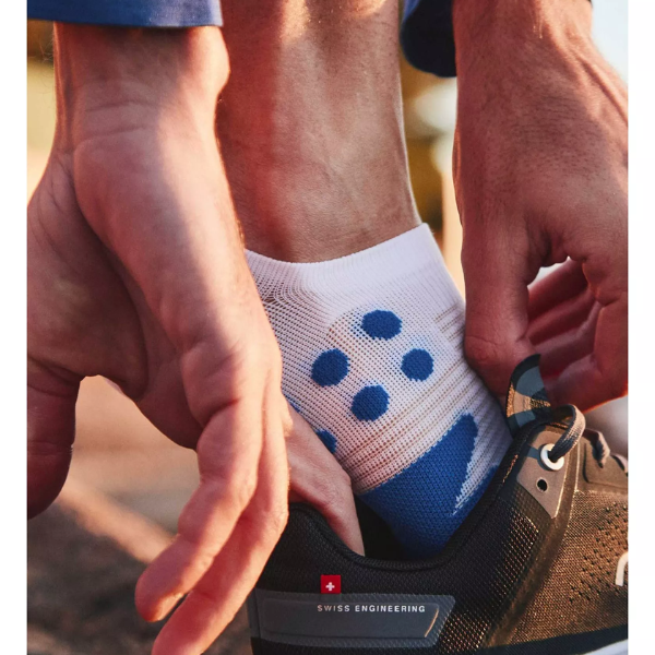 Compressport No Show Socks - White/Blue