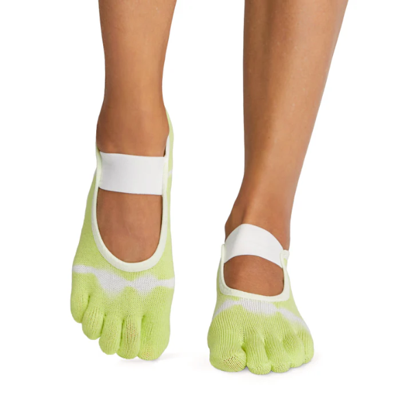 Vớ Toesox Grip Full Toe Mia - Lime Tie Dye Stripe
