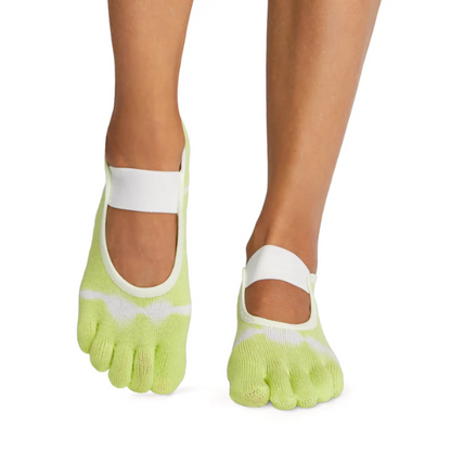 Vớ Toesox Grip Full Toe Mia - Lime Tie Dye Stripe