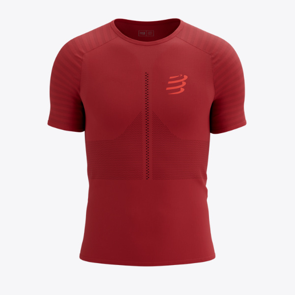 Áo chạy bộ Nam Compressport Racing SS Tshirt - Đỏ (Samba Red)