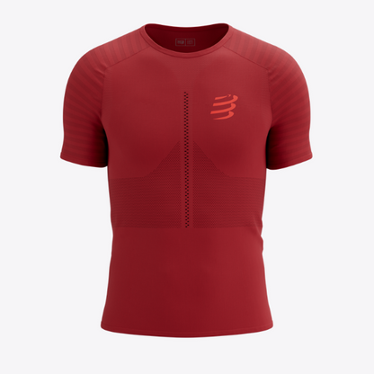Áo chạy bộ Nam Compressport Racing SS Tshirt - Đỏ (Samba Red)