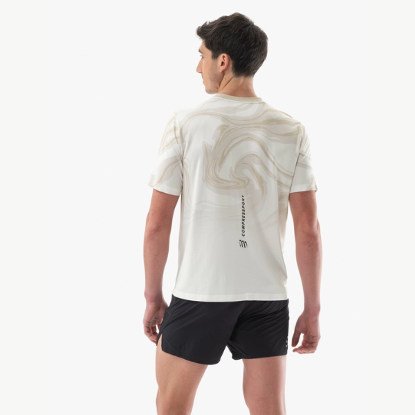 Áo chạy bộ Nam Compressport Performance SS Tshirt - Sugar/ Camo Print