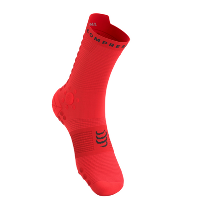 Tất chạy Trail Compressport Unisex's Pro Racing Socks v4.0 Trail - Đỏ/Đen (Fluo Red/Black)