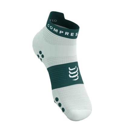 Tất chạy bộ Compressport Unisex's Pro Racing Socks v4.0 Run Low - Xanh lá (Sugar/Storm)