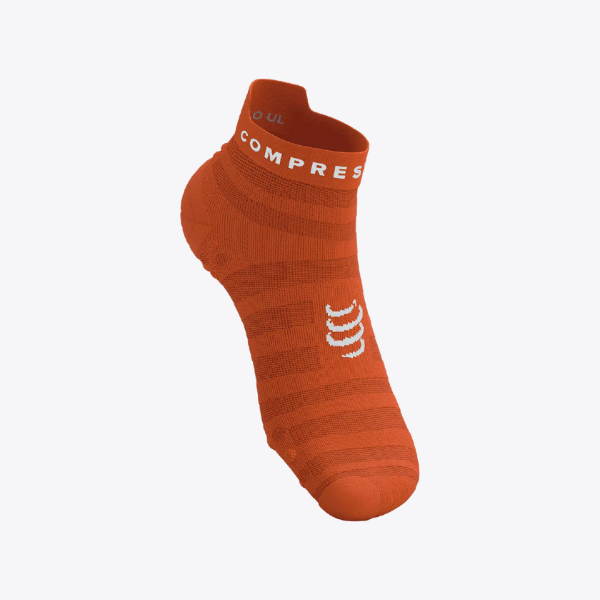 Compressport Unisex's Pro Racing Socks v4.0 Ultralight Run Low - Fire/White