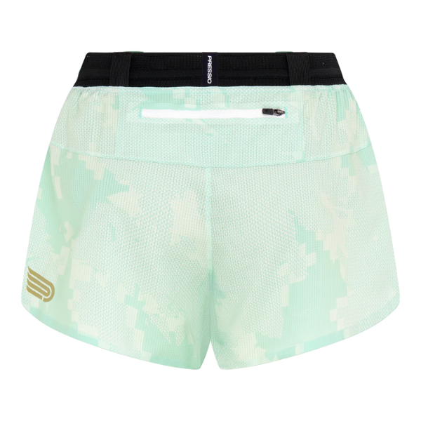 Quần chạy bộ Nữ Pressio Run Elite 3" Short - Xanh Mint (Mint Camo)