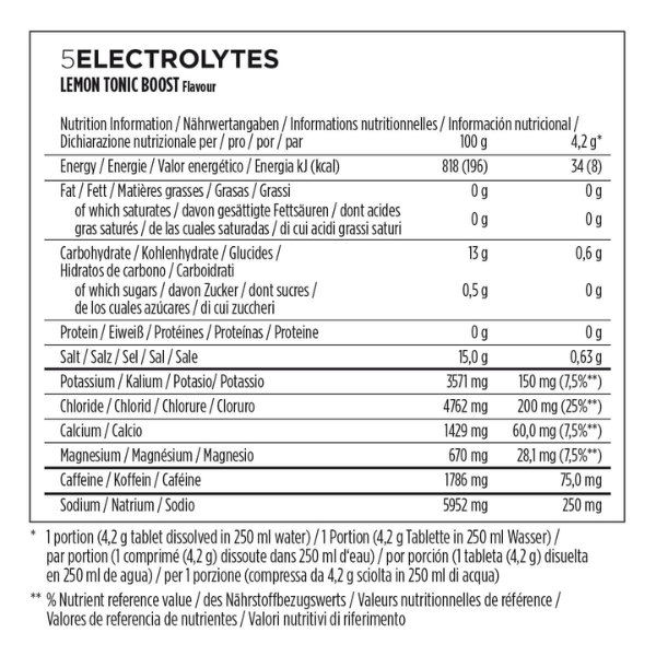 Viên sủi bổ sung điện giải PowerBar 5Electrolytes - Vị Chanh (Lemon Tonic)