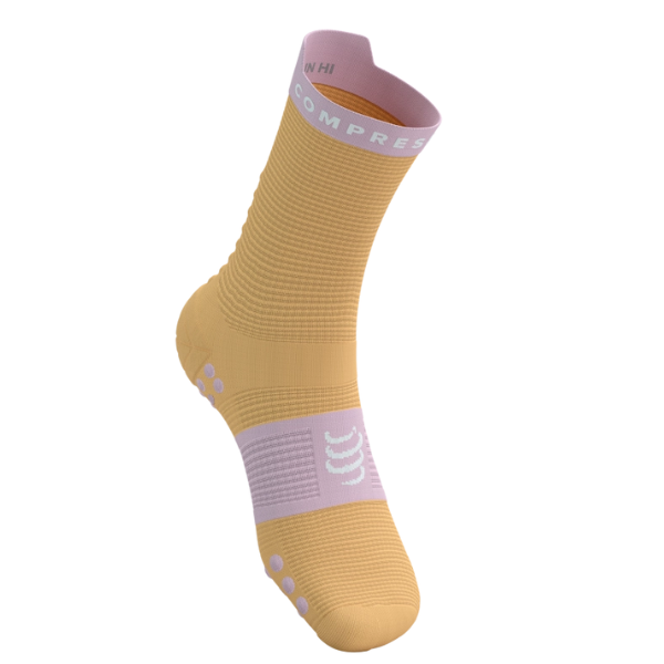 Tất chạy bộ Compressport Pro Racing Socks v4.0 Run High - Cam/Hồng (Buff Orange/Roseate)