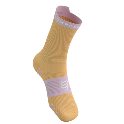 Tất chạy bộ Compressport Pro Racing Socks v4.0 Run High - Cam/Hồng (Buff Orange/Roseate)