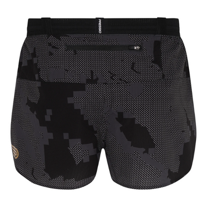 Quần chạy bộ Nam Pressio Run Elite 3’ Short - Đen Camo (Camo Black)