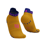 Compressport Unisex's Pro Racing Socks v4.0 Run Low - Saffron/Dazz Blue