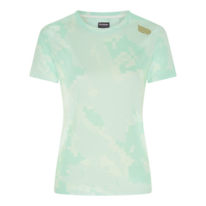 Áo chạy bộ Nữ Pressio Elite S/S Top - Xanh Mint (Mint Camo)