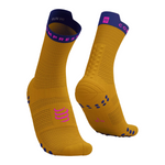 Tất chạy bộ Compressport Unisex's Pro Racing Socks v4.0 Run High - Saffron/Dazz Blue