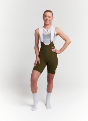 Quần yếm đạp xe Nữ Black Sheep Team 7" Bib - Nâu (Olive)