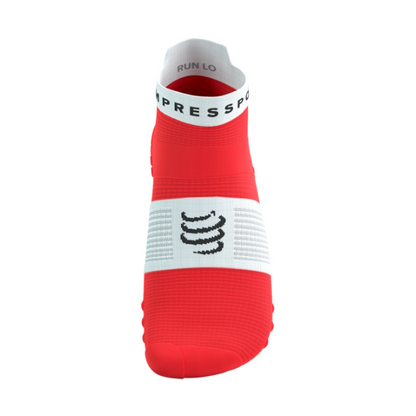 Tất chạy bộ Compressport Unisex's Pro Racing Socks v4.0 Run Low - Đỏ/Trắng (Fluo Red/White)