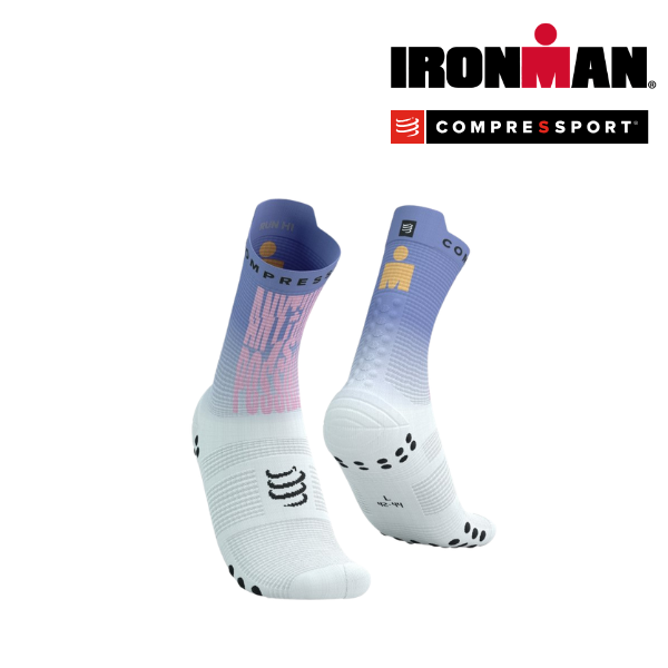 Tất chạy bộ Compressport Pro Racing Socks v4.0 Run High 360 IRONMAN - Jacaranda
