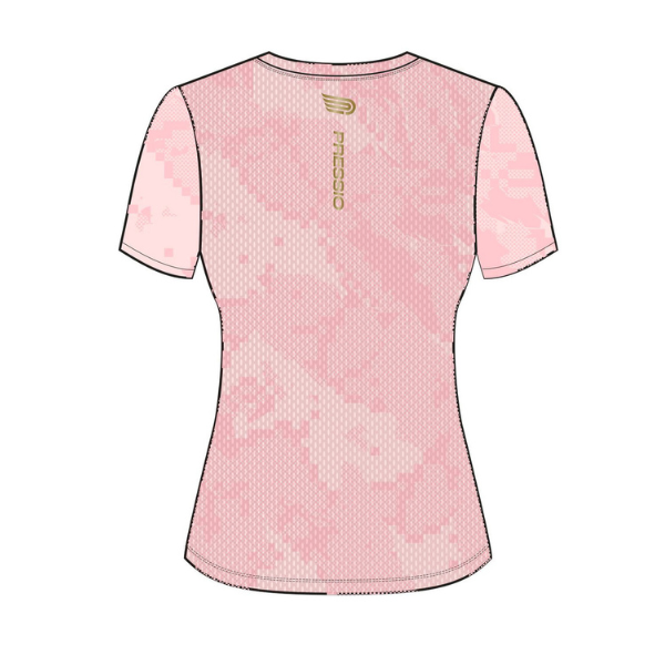 Áo tay ngắn Pressio Women's Prevail S/S Top (Elite Mesh) - Hồng (Camo Pink)