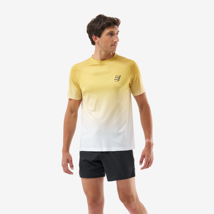 Áo Chạy Bộ Nam Compressport Performance SS Tshirt - Vàng/Xám (Ceylon Yellow/Grey Dawn)